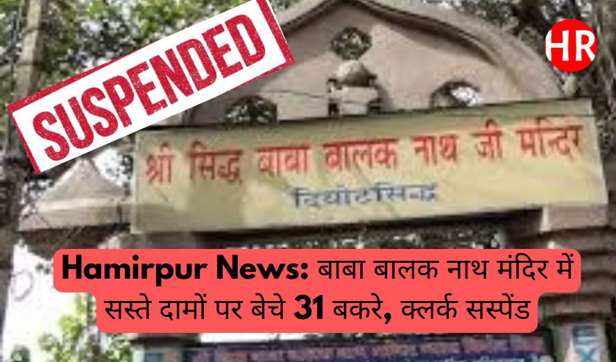 Hamirpur News: बाबा बालक नाथ मंदिर में सस्ते दामों पर बेचे 31 बकरे, क्लर्क सस्पेंड