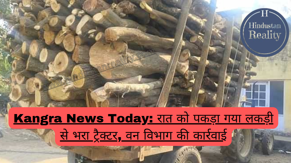 Kangra News Today: रात को पकड़ा गया लकड़ी से भरा ट्रैक्टर, वन विभाग की कार्रवाई